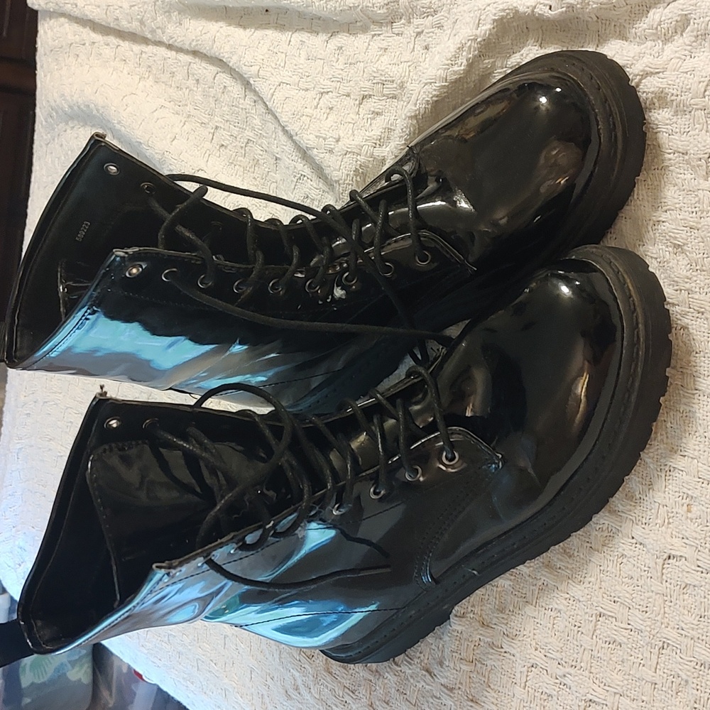 Black combat boots